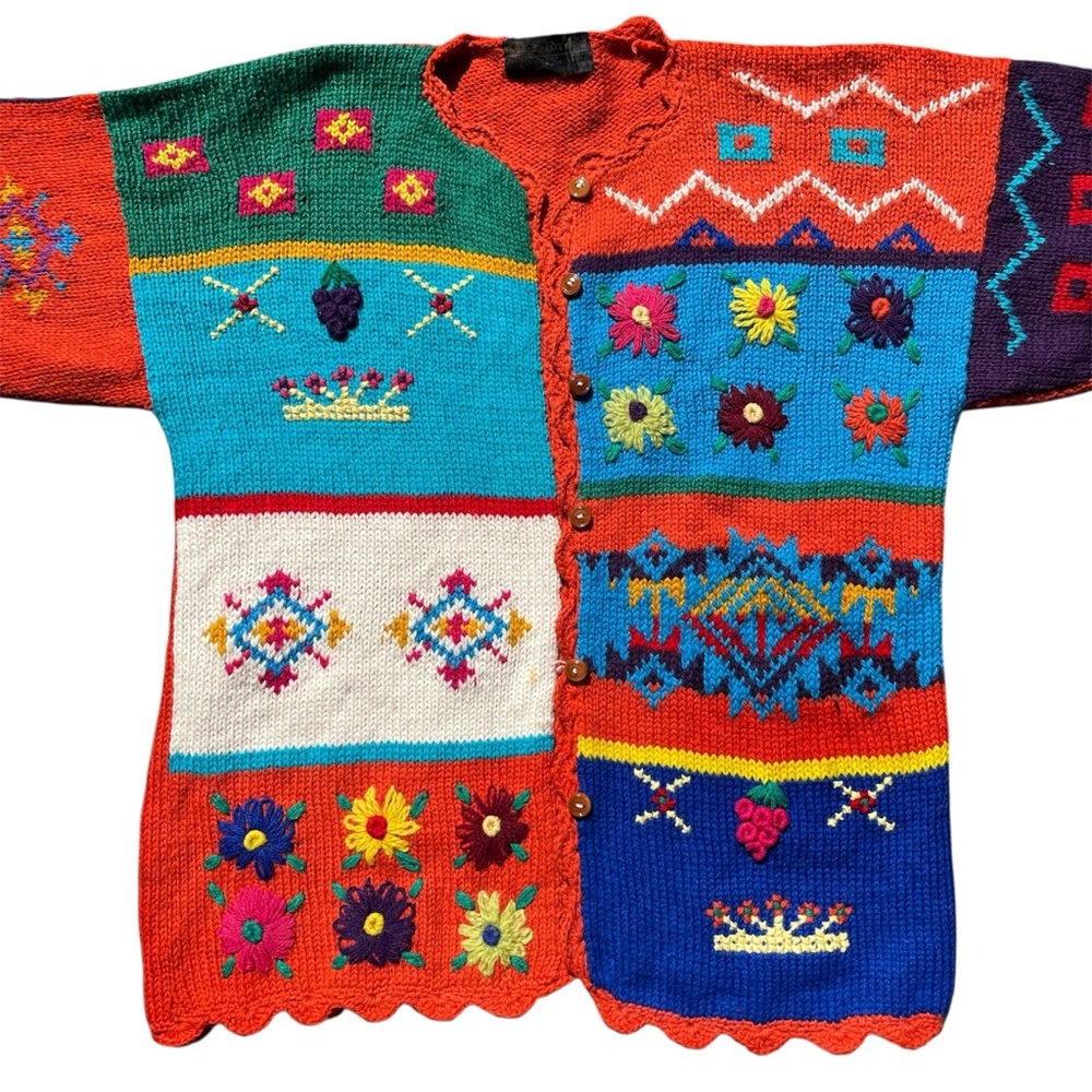 Vintage Wool Cottagecore Patchwork Eclectic Grand… - image 6